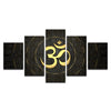 Image of 5 Piece Modern Canvas Wall Art Home Decoration For Living Room HD Prints Poster Buddha OM Yoga Painting Golden Symbol Pictures