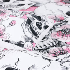 Cherry Blossoms Skull Duvet Cover Set