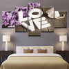 Image of LOVE letters with flower Wall Art Canvas Print - DelightedStore
