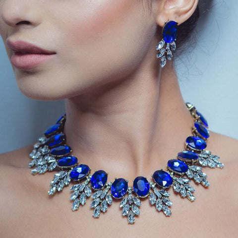 Best lady New Maxi Rhinestone Bib Collier Femme Beads Collar Chokers Pendant Statement Necklace for Women Choker Jewelry 3512
