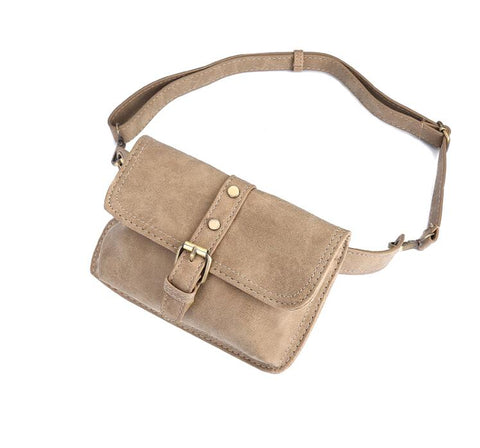 Vintage Women Leather Waist Belt Bag Hand Free