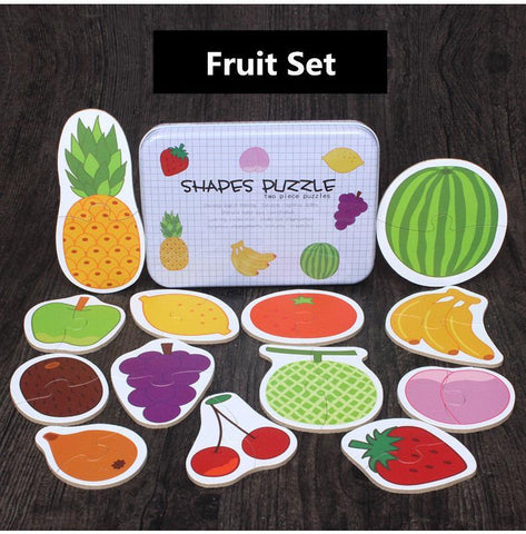 Kid Toys Puzzle Cognitive Card Vehicle/Fruit/Animal Set Educational Gift