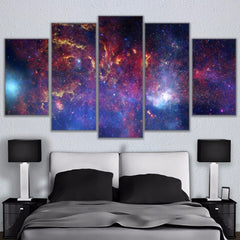 Canvas Painting Wall Art Home Decor Living Room 5 Pieces Colorful Star Filled Galaxy Poster Modular HD Printed Abstract Pictures