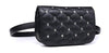 Image of Black-White PU Leather Waist Pack Waist Belt Bag Pouch