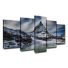 Image of Canvas Painting Wall Pictures 5 Panel Snow Mountain Landscape Poster For Living Room Home Decor Abstract Painting On Canvas