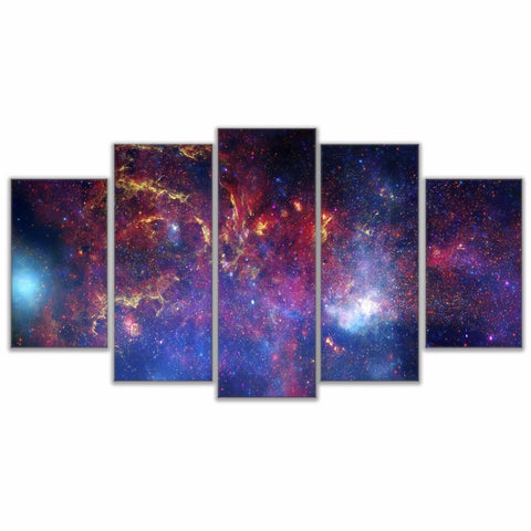 Canvas Painting Wall Art Home Decor Living Room 5 Pieces Colorful Star Filled Galaxy Poster Modular HD Printed Abstract Pictures