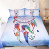 Image of Heart Dreamcatcher Pink and Blue Duvet Cover Set - DelightedStore