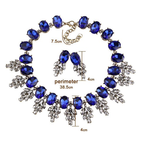 Best lady New Maxi Rhinestone Bib Collier Femme Beads Collar Chokers Pendant Statement Necklace for Women Choker Jewelry 3512