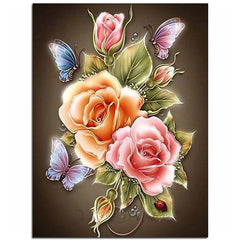 5D DIY Diamond Painting kit - Rose Flowers Butterfly home decor gift - DelightedStore