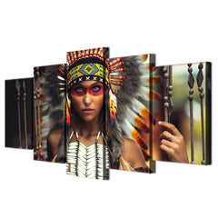 Indian Girl Native American Wall Art Canvas Print Decor