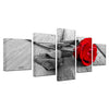 Image of Black-White Red Rose Wall Art Canvas Print Decor - DelightedStore