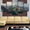 Image of 5 Panel Star Wars Scenery Millennium Falcon Painting Canvas Wall Art Picture Home Decor Living Room Canvas Print Modern Painting