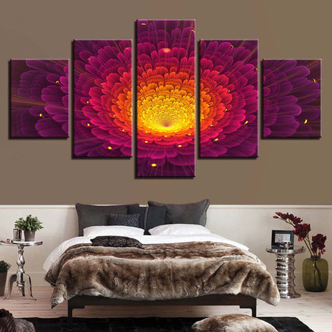 Abstract Flower Wall Art Canvas Print Decor - DelightedStore