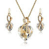 Image of Crystal Heart Necklace Earrings Wedding Jewelry Set