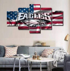 American Flag Philadelphia Eagles Wall Art Canvas Print Decor - DelightedStore