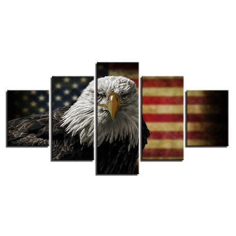 Eagle American Flag Wall Art Canvas Print Decor - DelightedStore