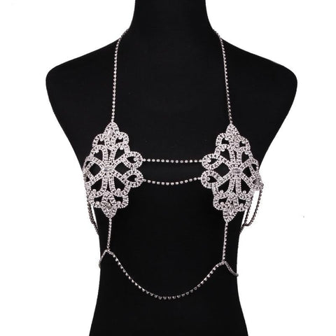 Jewelry Flowers Sexy Body Necklace Chain Brassiere