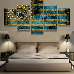 Jacksonville Jaguars USA Flag Wall Art Canvas Print Decor - DelightedStore