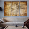 Image of Wall Artwork Modular Poster Home Decor 3 Pieces Old World Map Framework HD Printed Modern Canvas Living Room Pictures Painting 