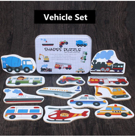 Kid Toys Puzzle Cognitive Card Vehicle/Fruit/Animal Set Educational Gift