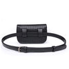 Image of Black-White PU Leather Waist Pack Waist Belt Bag Pouch - DelightedStore