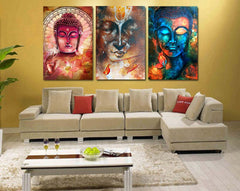 Buddha Image Portrait  Wall Art Canvas Print Decor - DelightedStore