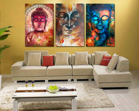 Buddha Image Portrait  Wall Art Canvas Print Decor - DelightedStore