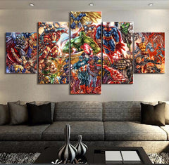 Marvel DC Mashup Collage Wall Art Canvas Print Decor - DelightedStore