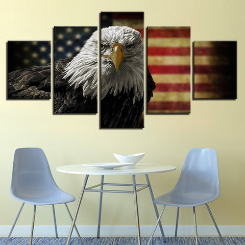 Eagle American Flag Wall Art Canvas Print Decor - DelightedStore