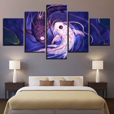 Fish Koi Yin Yang Wall Art Canvas Print Decor - DelightedStore