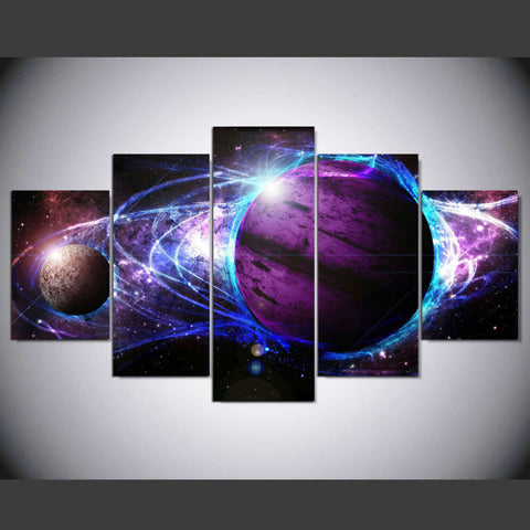 Poster Wall Pictures 5 Panel Planets Landscape For Living Room Home Decor Wall Art Canvas Painting Frame Modular Pictures PENGDA