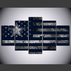 Dallas Cowboys USA Flag Wall Art Canvas Print Decor - DelightedStore