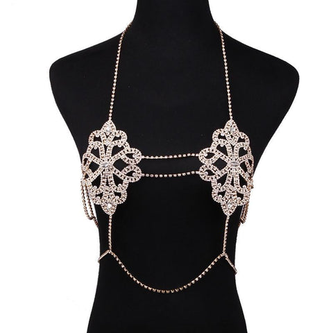 Jewelry Flowers Sexy Body Necklace Chain Brassiere