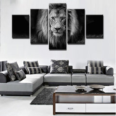 Black-White Lion King Wall Art Canvas Print Decor