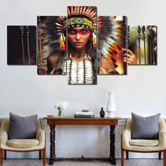 Indian Girl Native American Wall Art Canvas Print Decor