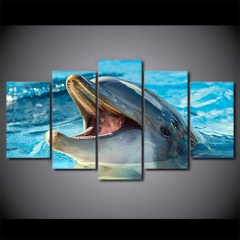 Cute Dolphin Animal Wall Art Canvas Decor Printing