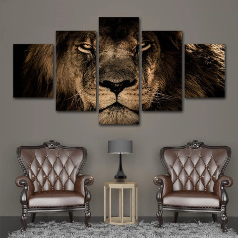 Head Lion Animal Wall Art Canvas Decor Printing