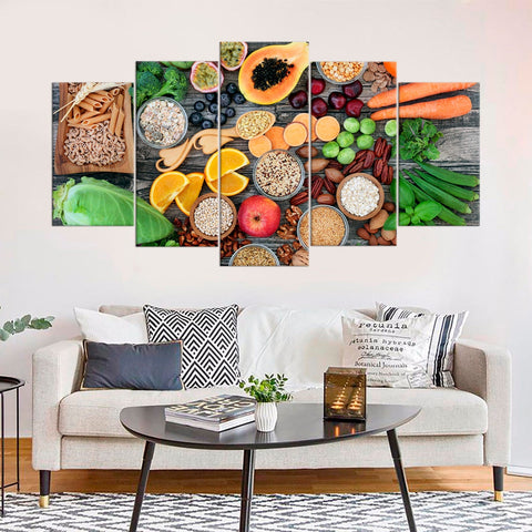 Healthy Foods Fruit Vegetables Wall Art Canvas Decor Printing