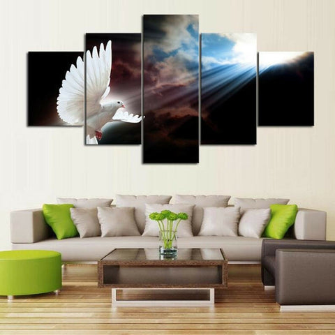 Holy Spirit White Dove Peace Christian Wall Art Canvas Decor Printing