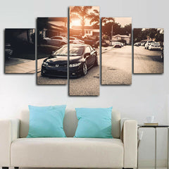 Honda Civic Sunset Sports Car Wall Art Canvas Decor Printing