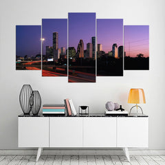 Houston Texas Skyline Wall Art Canvas Decor Printing