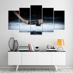 Ice Hockey Stick and Puck Wall Art Canvas Decor Printing