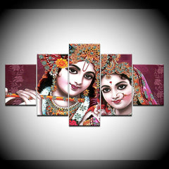 India God Lord Radha Krishna Wall Art Canvas Decor Printing