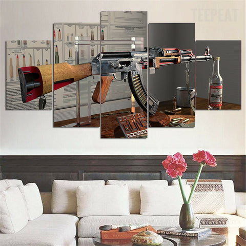 Insides of an AK-47 Anatomy Wall Art Canvas Decor Printing