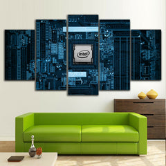 Intel Motherboard Logo Design Wall Art Canvas Decor Printing