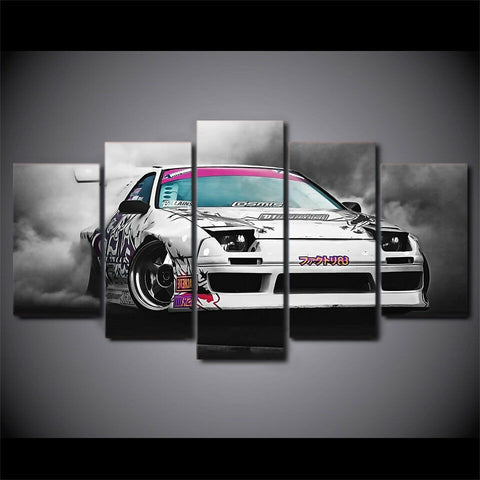 Japanese Mazda RX-7 Drift Car Wall Art Canvas Decor Printing