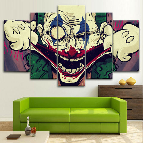 Joker Mad Clown Villain Wall Art Canvas Decor Printing