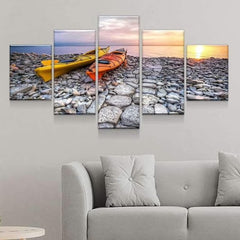 Kayaking Freedom Sunset Wall Art Canvas Decor Printing