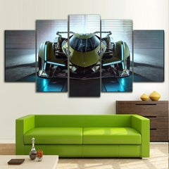 Lamborghini Lambo V12 Car Green Wall Art Canvas Decor Printing