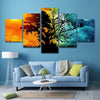 Image of Landscape Fire & Ice Tree Sky Wall Art Canvas Decor Printing
